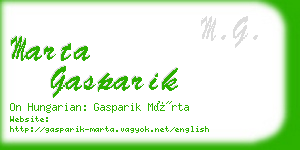 marta gasparik business card